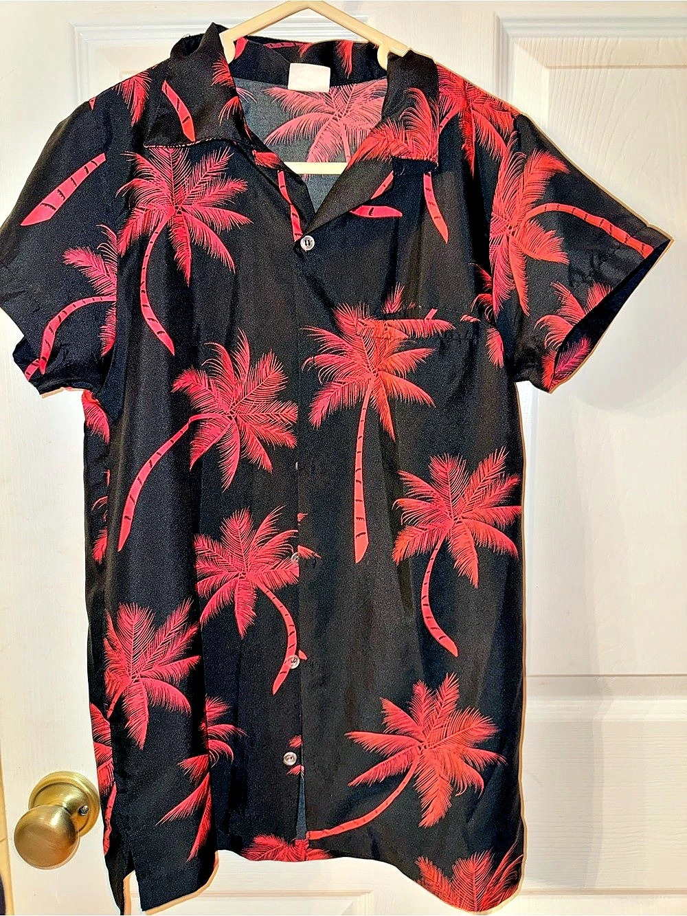 King Kameha Palm Print Short Sleeve Shirt Size XS